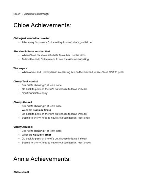 Chloe Achievements .